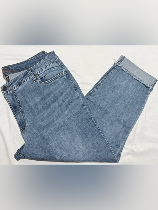 Kut from the Kloth Denim - Kut from the Kloth Medium Blue Crop Straight-Leg Jeans size 16W